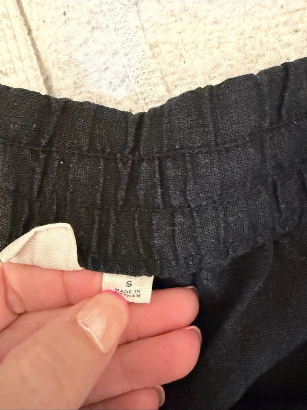 Gap Black‎ Women's Drawstring Linen-Blend Shorts Small Linen Blend